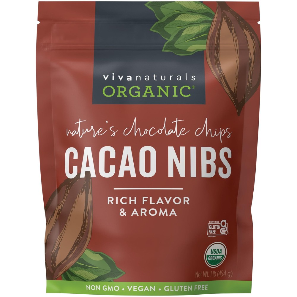Organic Cacao Nibs, Unsweetened, 1 LB (454 g), Keto Friendly, Vegan, Non-GMO,…