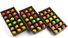 Bergen Marzipan 54 Piece Assorted Fruit Box Tray Net Weight 25 Oz