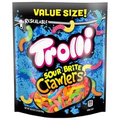 Trolli Sour Brite Crawlers, Candy, Cherry-Lemon, Strawberry-Grape & Orange-Lime,