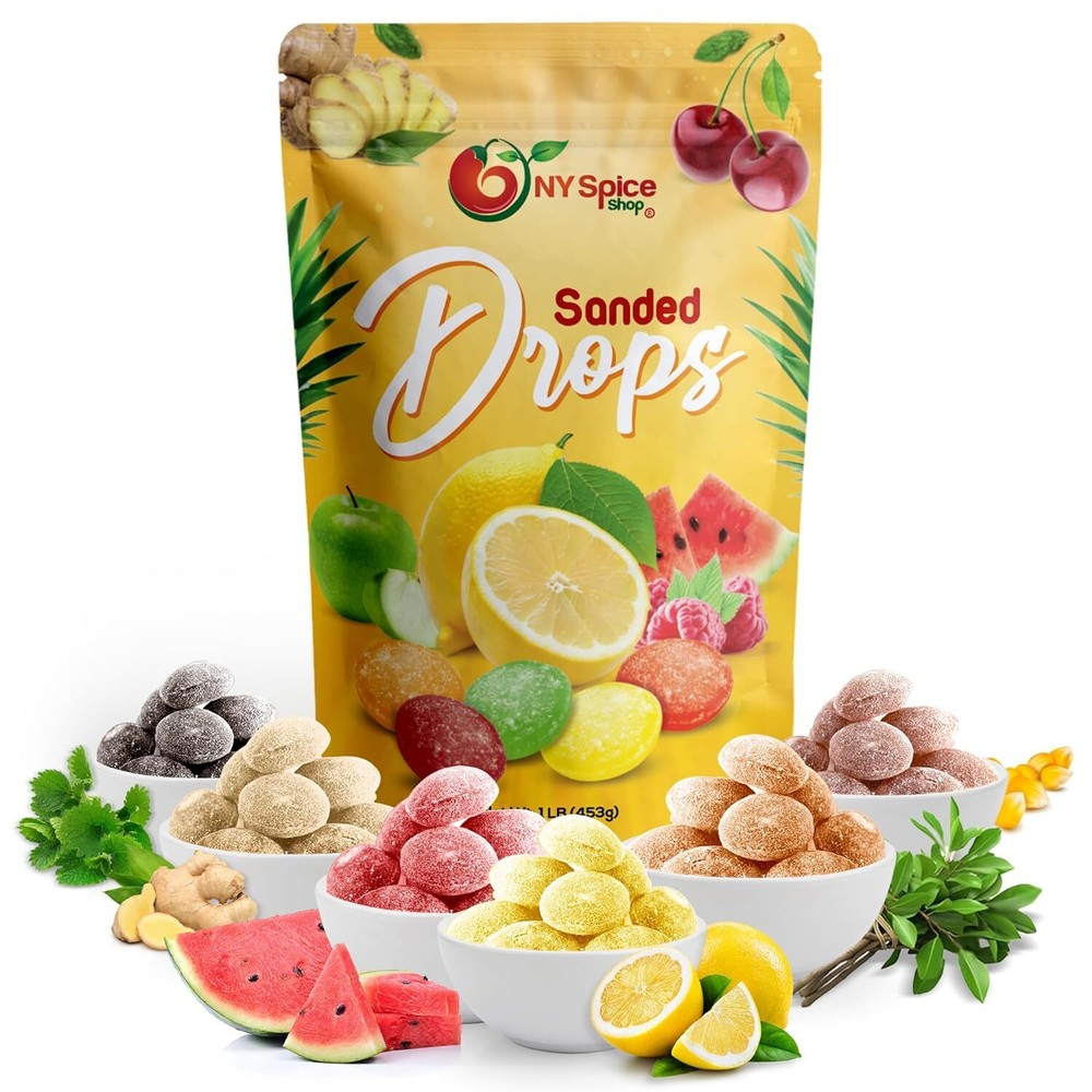 Assorted Sanded Drops Candy – Old Fashioned Hard Candy – by NY Spice
