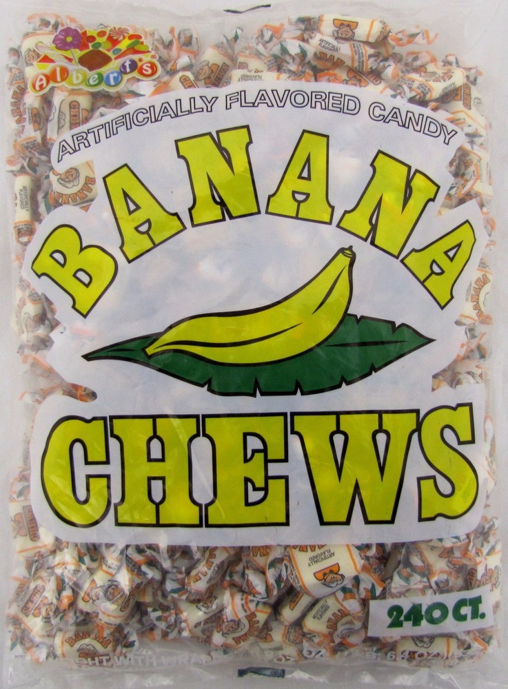 Albert’s Banana Chews 240 Count Candy Bulk Taffy Candies Chew Bananas Alberts