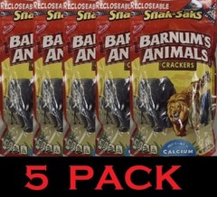 5x NABISCO BARNUM’S ANIMALS CRACKERS Cookies Snak Saks 8 oz Bag – 5 PACK