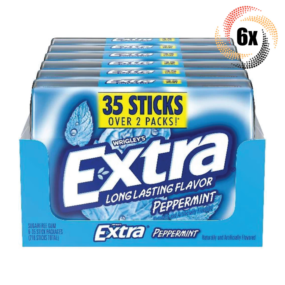 Full Box 6x Packs Wrigley’s Extra Peppermint Chewing Gum | 35 Sticks Per Pack |