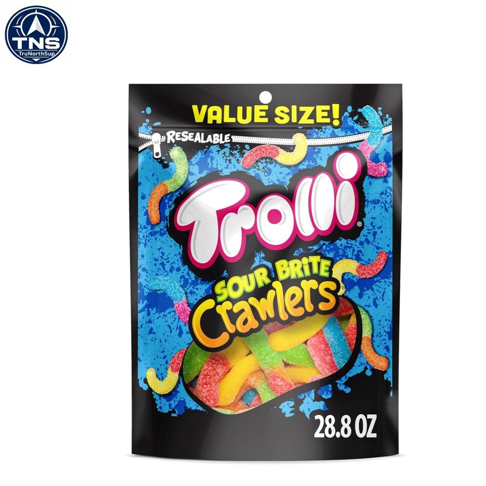 Sour Brite Crawlers Gummy Worms 28.8oz Cherry Lemon Strawberry Grape Orange Lime