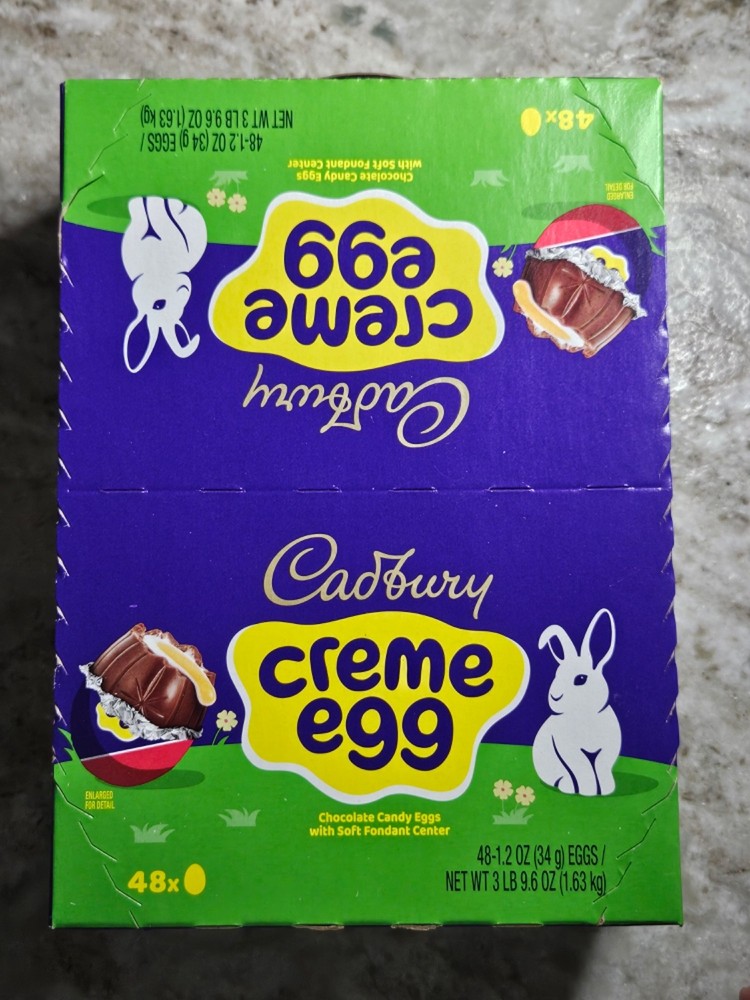 CADBURY CREME EGG Milk Chocolate Candy, Easter, 1.2 oz Eggs (48 Count)