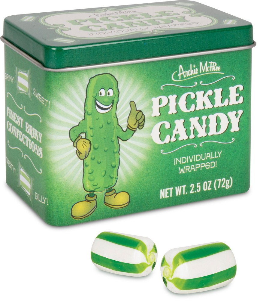 ​🥒 Pickle Flavored Candy – Cool Retro Tin Gift Box – Archie McPhee