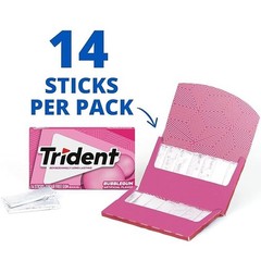 Trident Sugar Free Gum, Bubblegum Flavor, 3 Packs (42 Pieces Total)