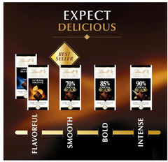 Lindt Excellence 85% Cocoa Dark Chocolate Bar 3.5oz 12 Pack