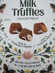 Truffettes de France Milk Chocolate Truffles w/ Almond & Hazelnut, 14 oz