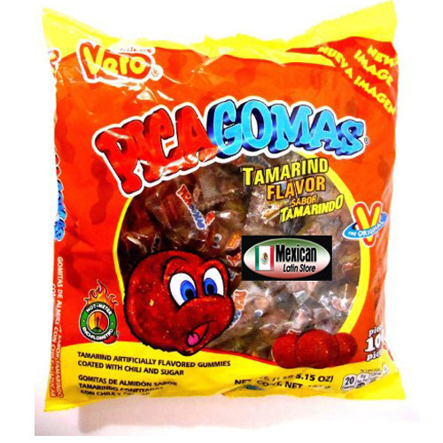 Vero Pica Goma Tamarind GUMMIES (1-Lb 5-oz) 100-pcs bag MEXICAN CANDY