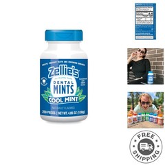 Zellie’s 100% Xylitol Cool Mint Breath Mints – 250 Count Jar, & Kosher