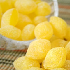 1 lb Claeys Sanded Lemon Flavor Drops Hard Sour Candy Old Fashioned Bulk Bag
