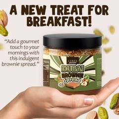 Dubai Chocolate Pistachio Brownie Spread – Kataifi Dessert Jar (14.1 oz)