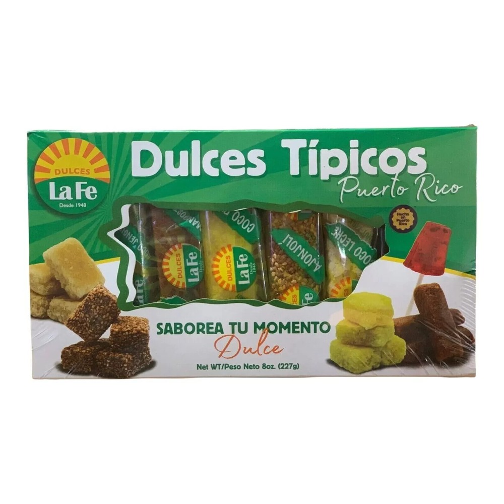Assortment of Puerto Rican Candies By Fabrica De Dulces La Fe (8 Pieces) 1 Oz Ea