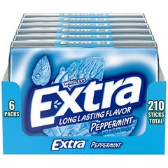 EXTRA Gum Peppermint Sugar Free Chewing Gum Bulk Pack 6 Ct/35 Stick