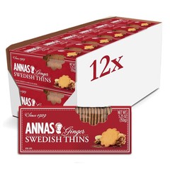 Annas Thins – Ginger Pepparkakor – 5.25 Ounce (Pack of 12) non GMO + Vegan