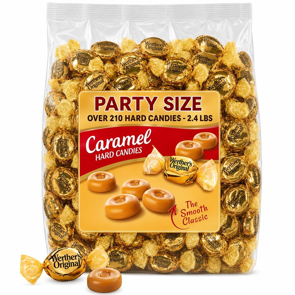 Original Caramel Hard Candy 2.4LB Party Size Bag Classic Creamy Caramel Candi…