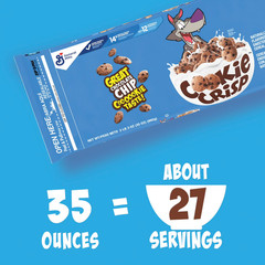 Cookie Crisp Whole Grain Cereal Chocolate Chip Cookie Taste Resealable Bag 35 oz