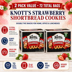 2 Pack Knott’s Bite Size Cookies, Strawberry Shortbread, 2 oz, 36-count