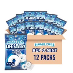 LIFE SAVERS Wint-O-Green Sugar Free Breath Mints Hard Candy, 2.75 Oz Bag (Pack o
