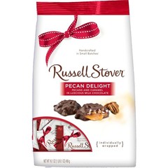 Delicious Milk Chocolate Covered Pecans & Caramel, 16.1 Oz Russell Stover Bag