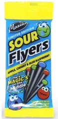 3x Maxilin Sour Liquorice Flyers With A Sour Fruit Flavor Crystal Centres 75g