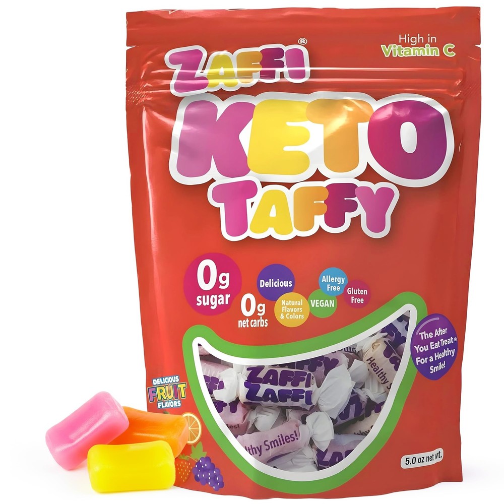Zaffi Keto Taffy Sugar Free Candy – Dye Free, 5 Ounce (Pack of 1), Orange