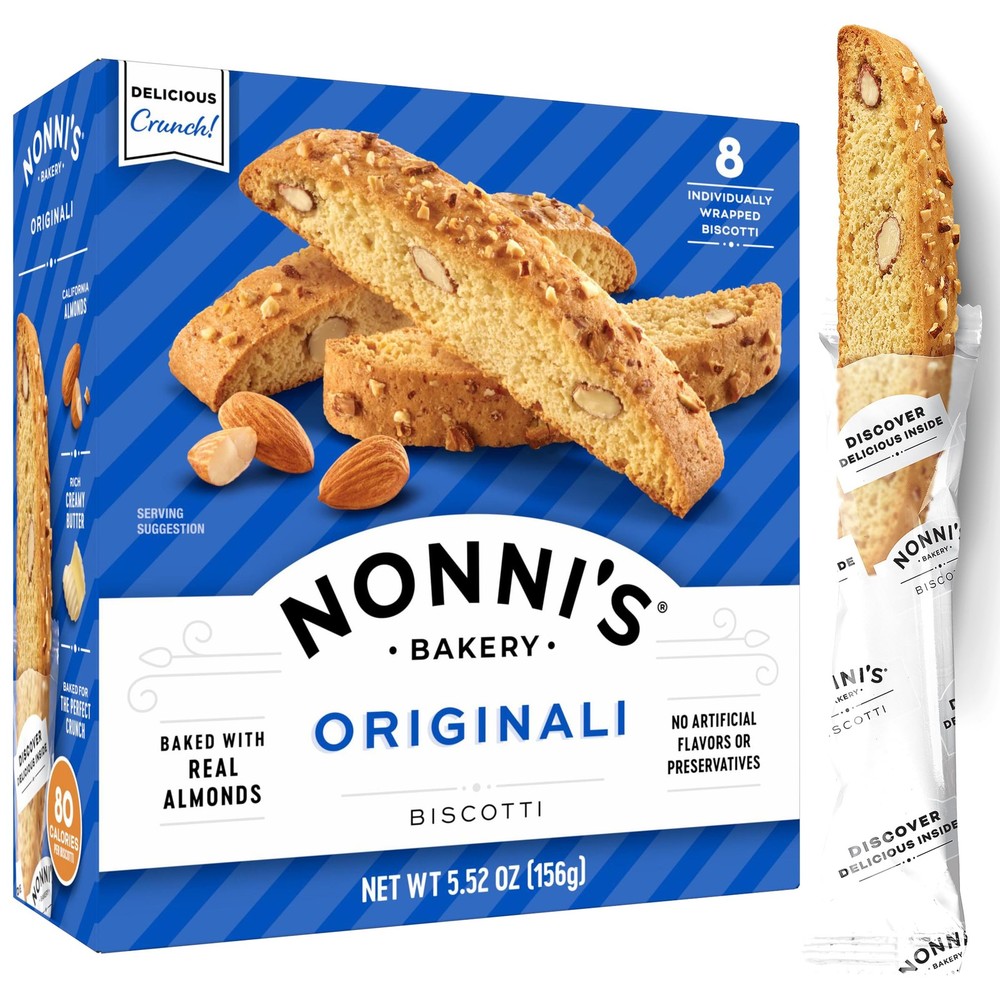 Nonni’s Originali Almond Biscotti, Individually Wrapped 1-Pack (5.52 Ounces)
