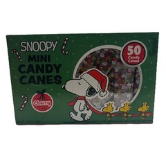 Snoopy 50 Count Mini Cherry Christmas Candy Canes (SHIPS IN 24 HOURS)