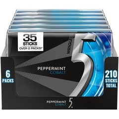 5 GUM Peppermint Cobalt Sugar Free Chewing Gum 210 Count (Pack of 1), Blue