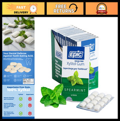 Sugar Free Xylitol Chewing Gum – Spearmint Flavor, Dental Health, Fresh Breath –