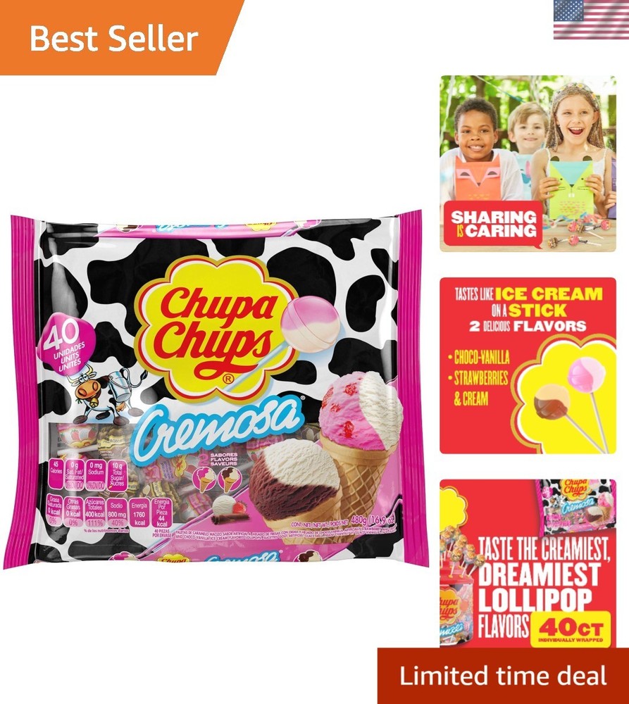 Delightful 40 Count Cremosa Lollipop Assortment – Perfect for Parties & Events