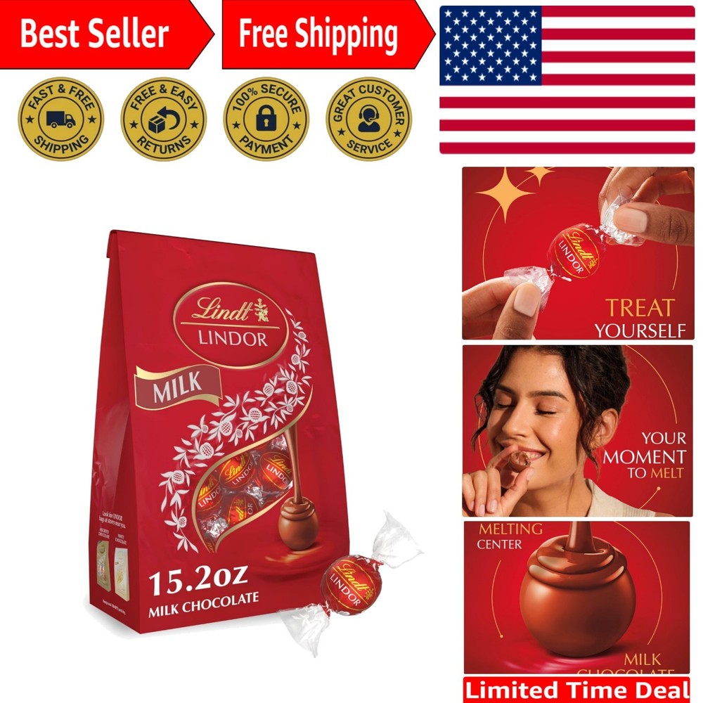 Experience Richness with Lindt Milk Chocolate Truffles – 15.2 oz Bag, Kosher