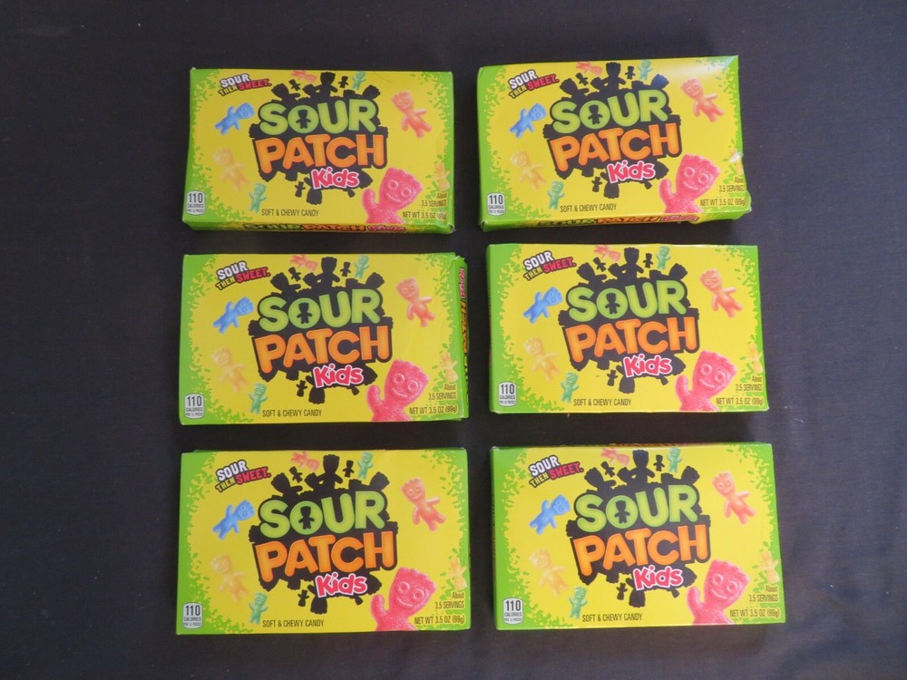 (6) Sour Patch Kids Sour Then Sweet Soft & Chewy Candy 3.5 Oz Boxes *3