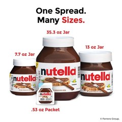 Nutella Hazelnut Spread with Cocoa for Breakfast, 0.52 oz Mini Cups, Bulk 120 Pa