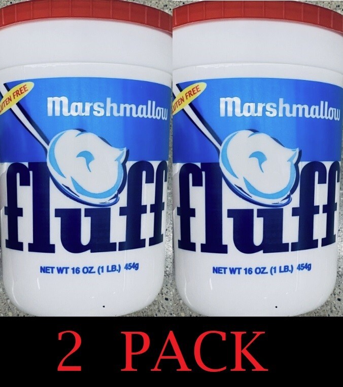 2x NEW Marshmallow Fluff spread Gluten Free Fat Free 16 oz Tub FREE SHIP 2 PACK