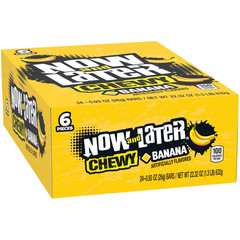 24 Pack Now and Later Chewy Banana Flavor Candy Bars, 0.93 Oz