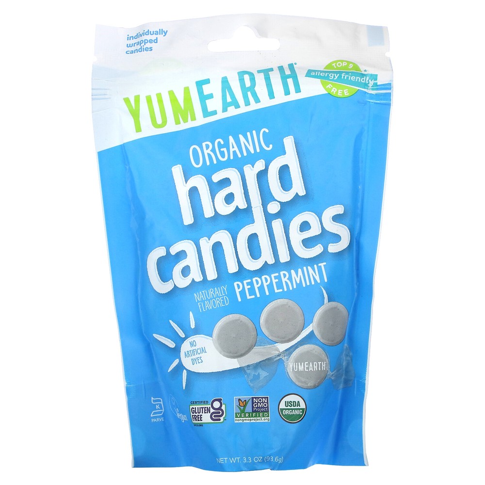 Organic Hard Candies, Peppermint, 3.3 oz (93.6 g)