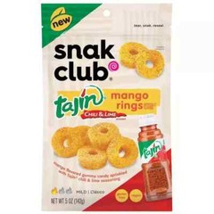 Snak Club Tajin Chili & Lime Mango Rings 5 oz Gummy Chewy