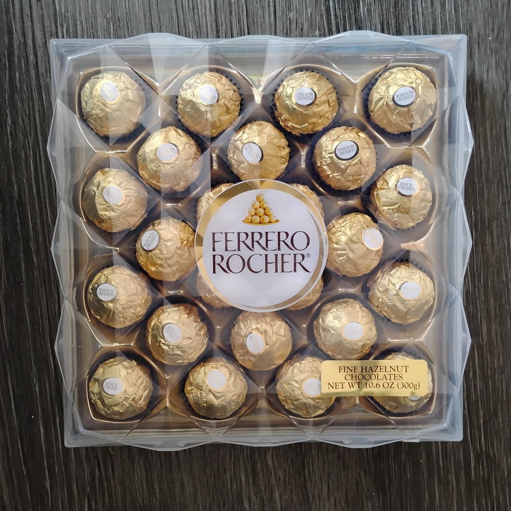 Ferrero Rocher Fine Hazelnut Chocolate 10.6 oz Gift Box 24 count