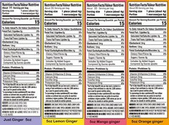 Gem Gem Ginger Candy Chewy Ginger Chews Assorted Mix 5.0oz Pack of 4