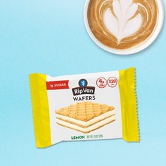 Rip Van Wafels Lemon Cookies, 16 Count, 1g 16 Count (Pack of 1), yellow