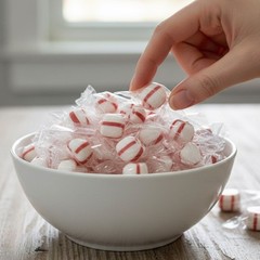 SweetGourmet Triple-Distilled Peppermint Oil, Soft Mint Puffs Candy, Clear Wrapp