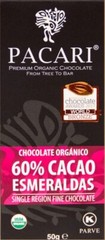 Pacari Esmeraldas 60% Cacao Chocolate Bar – 1.76 oz. – 50 g.