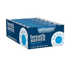 BREATH SAVERS Peppermint Flavored Sugar Free 0.75 Ounce (Pack of 12), White
