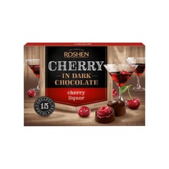Roshen Candy Cherry in Dark Chocolate Cherries Liqueur Gift Box Ukraine 155g