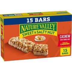 Nature Valley Sweet and Salty Nut Granola Bars, Cashew, 15 Count (Pack of 1)