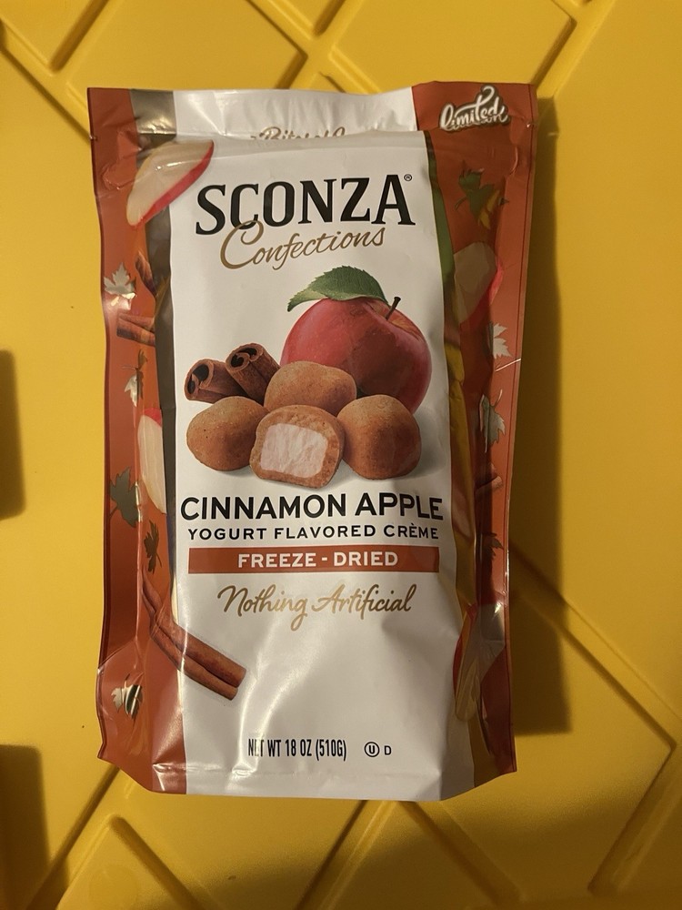 Sconza Cinnamon Apple Yogurt Flavored Creme Freeze-Dried Bites 18 oz Limited