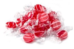 SweetGourmet Striped Cinnamon Disc Wrapped | Hard 1Lb (Pack Of 1), Red, White