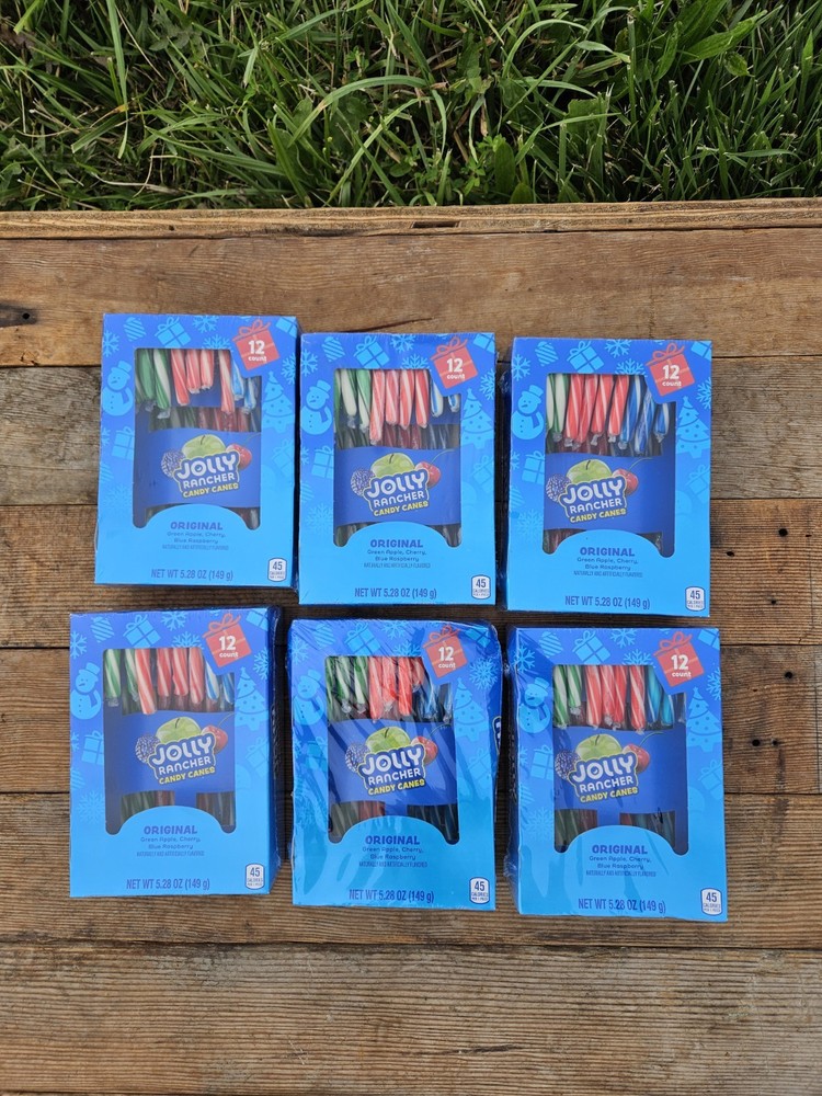 Jolly Rancher Candy Canes Lot of 6 Boxes (72 Ct) – Holiday Stocking Stuffers